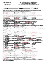 Bộ đ kiểm tra học kì II môn Tiếng Anh Lớp 12 A, B - Năm học 2018-2019 - Trường THPT Minh Phú (Có đáp án)